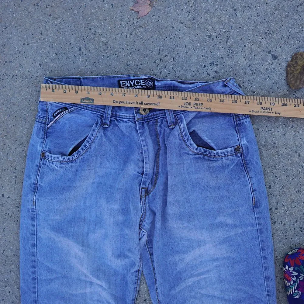 Vintage Enyce Jeans W34 Straight Leg Y2K Streetwear 100% Cotton Embroidered